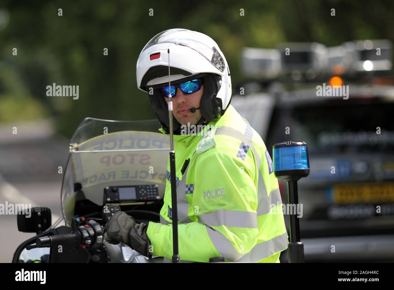 La polizia motociclista Foto Stock