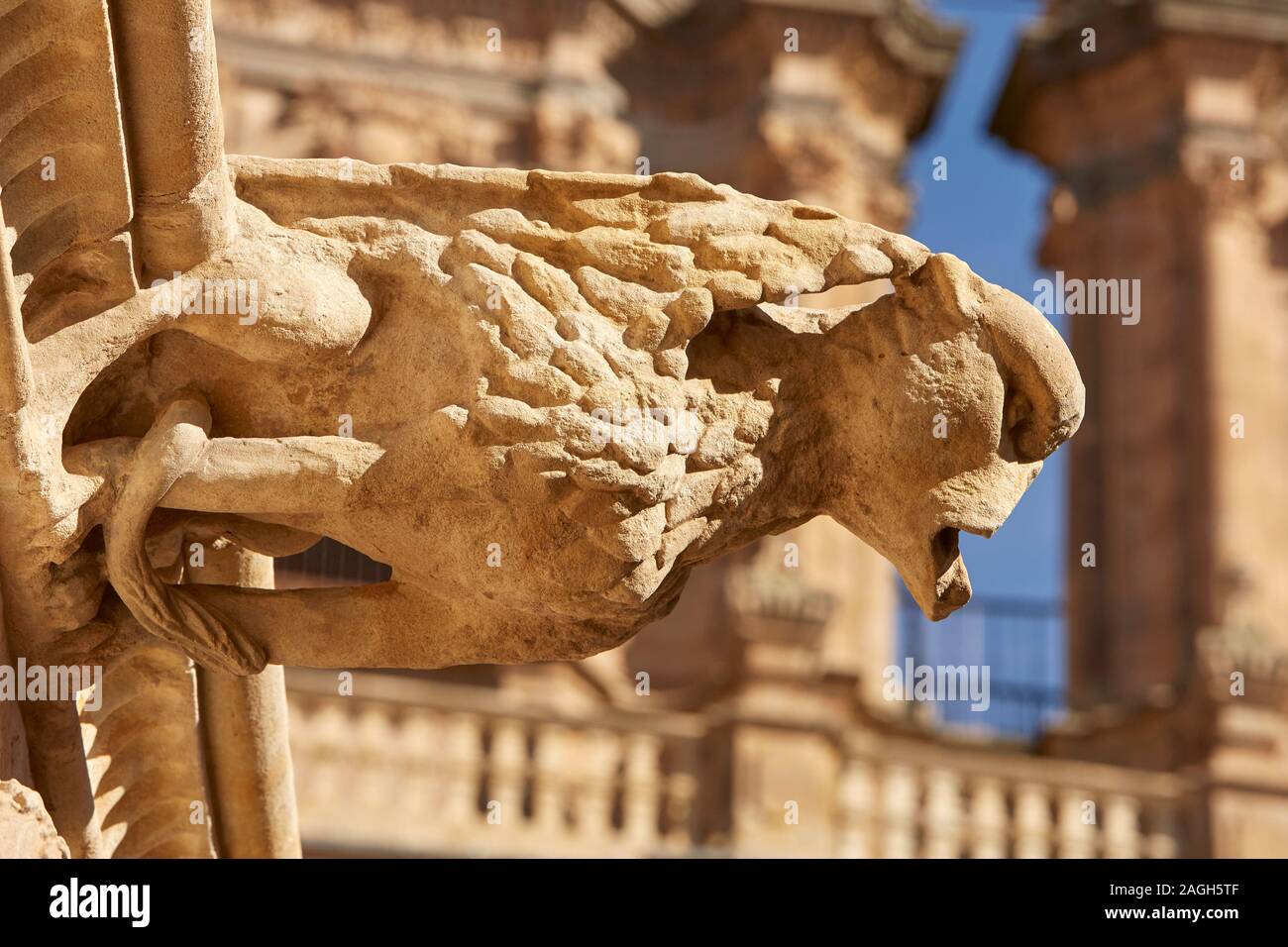 Chiudere dettagliata di creature fantastiche sulla "Casa de La Conchas' in Salamanca Foto Stock