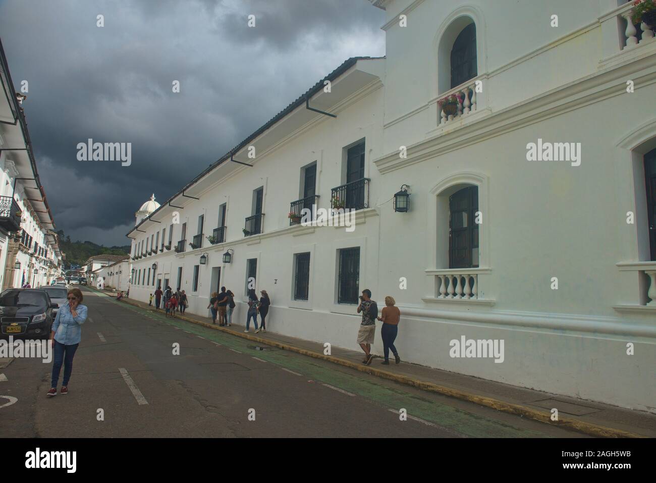 Architettura coloniale in Ciudad Blanca (la città Bianca), Popayan, Colombia Foto Stock