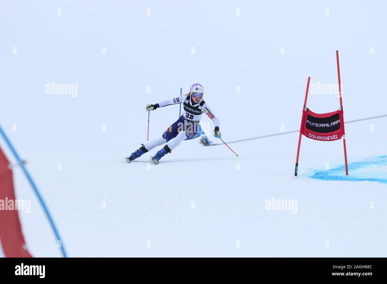 17 dic 2019 Courchevel Francia Audi FIS World Cup 2019/20 Womens Slalom Gigante Foto Stock