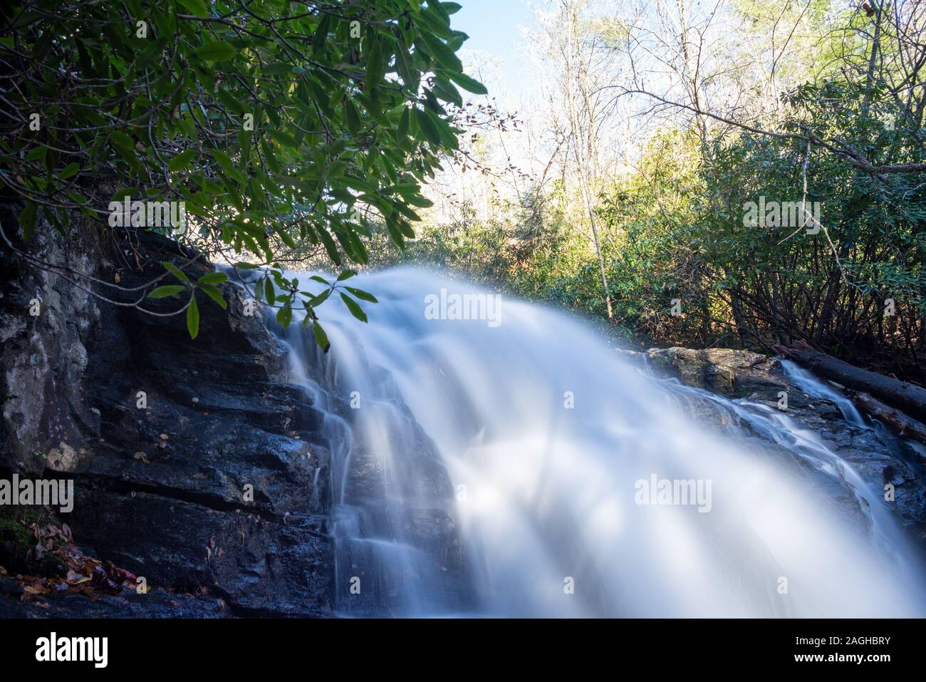 Cascate al Nanthahala National Forest Foto Stock