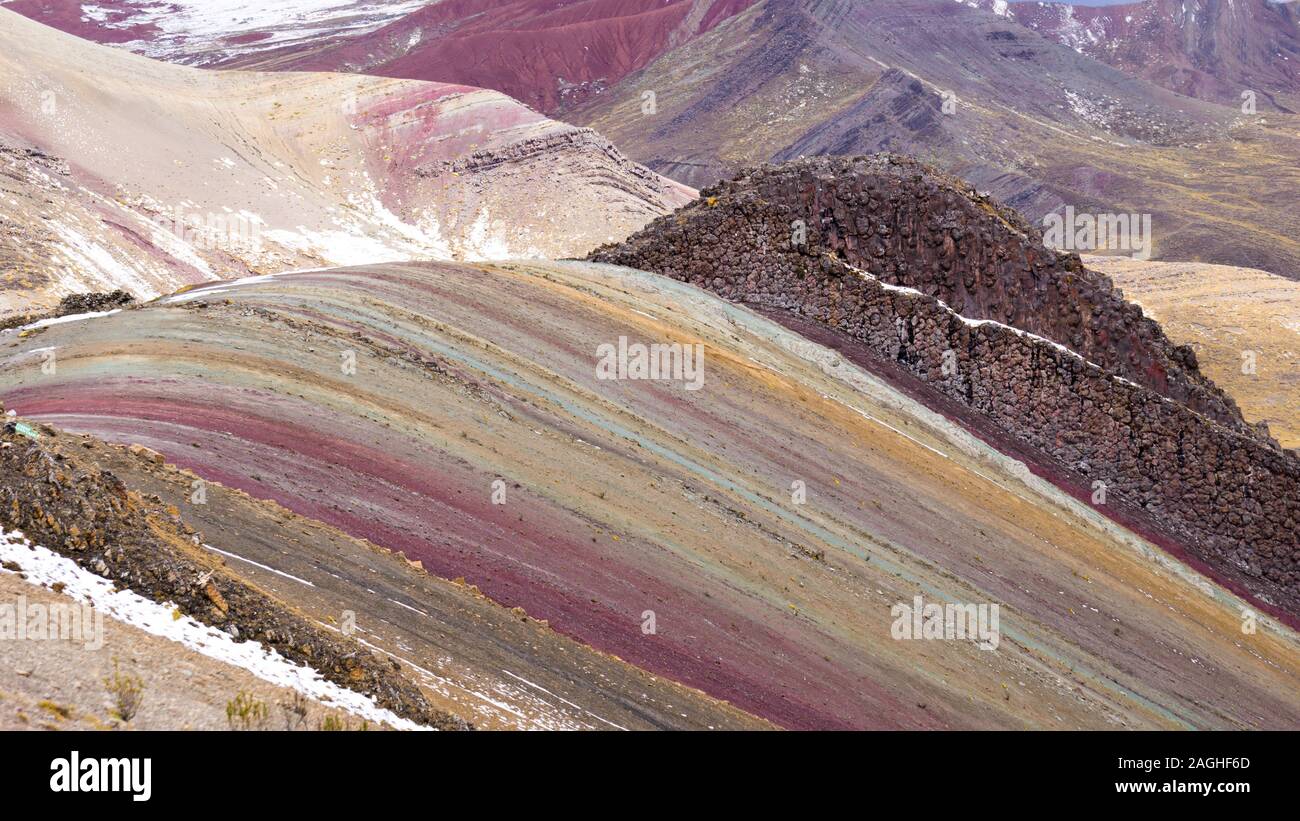 Montaña 7 Colores de Vinicunca, Cusco, Perù Foto Stock