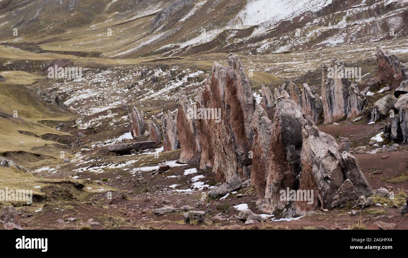La foresta di pietra in Cusco Peru, nelle montagne delle Ande Foto Stock