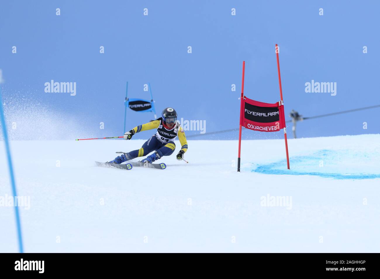 17 dic 2019 Courchevel Francia Audi FIS World Cup 2019/20 Womens Slalom Gigante Foto Stock