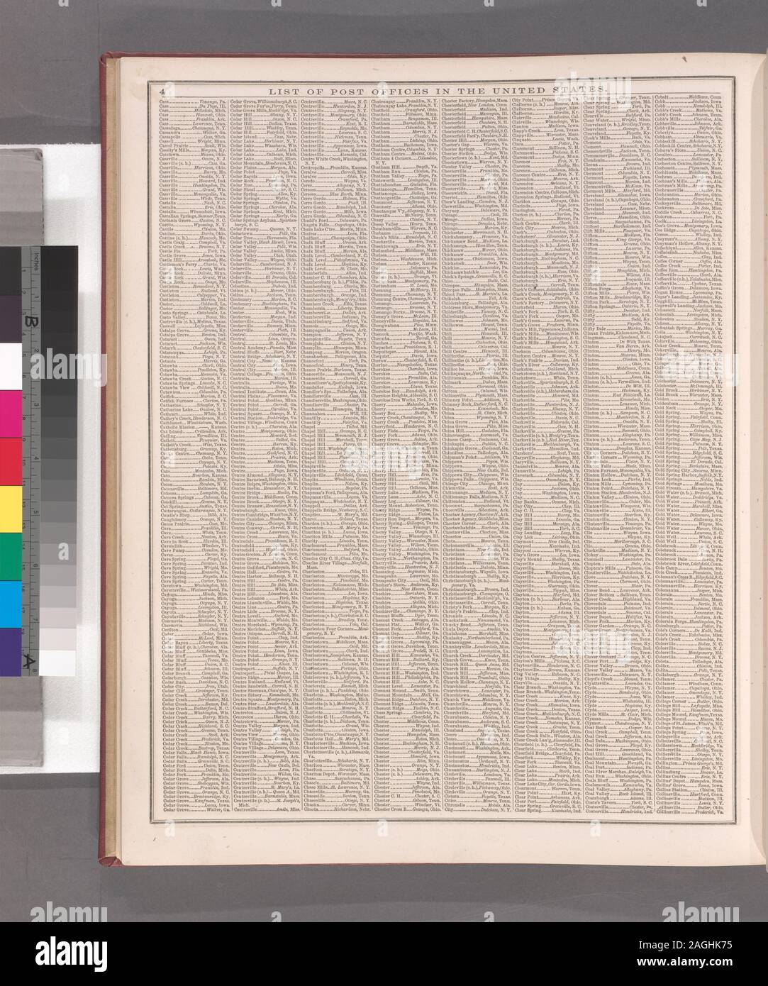 Include extra mappe numerate.; Elenco degli uffici postali negli Stati Uniti. [C] Foto Stock