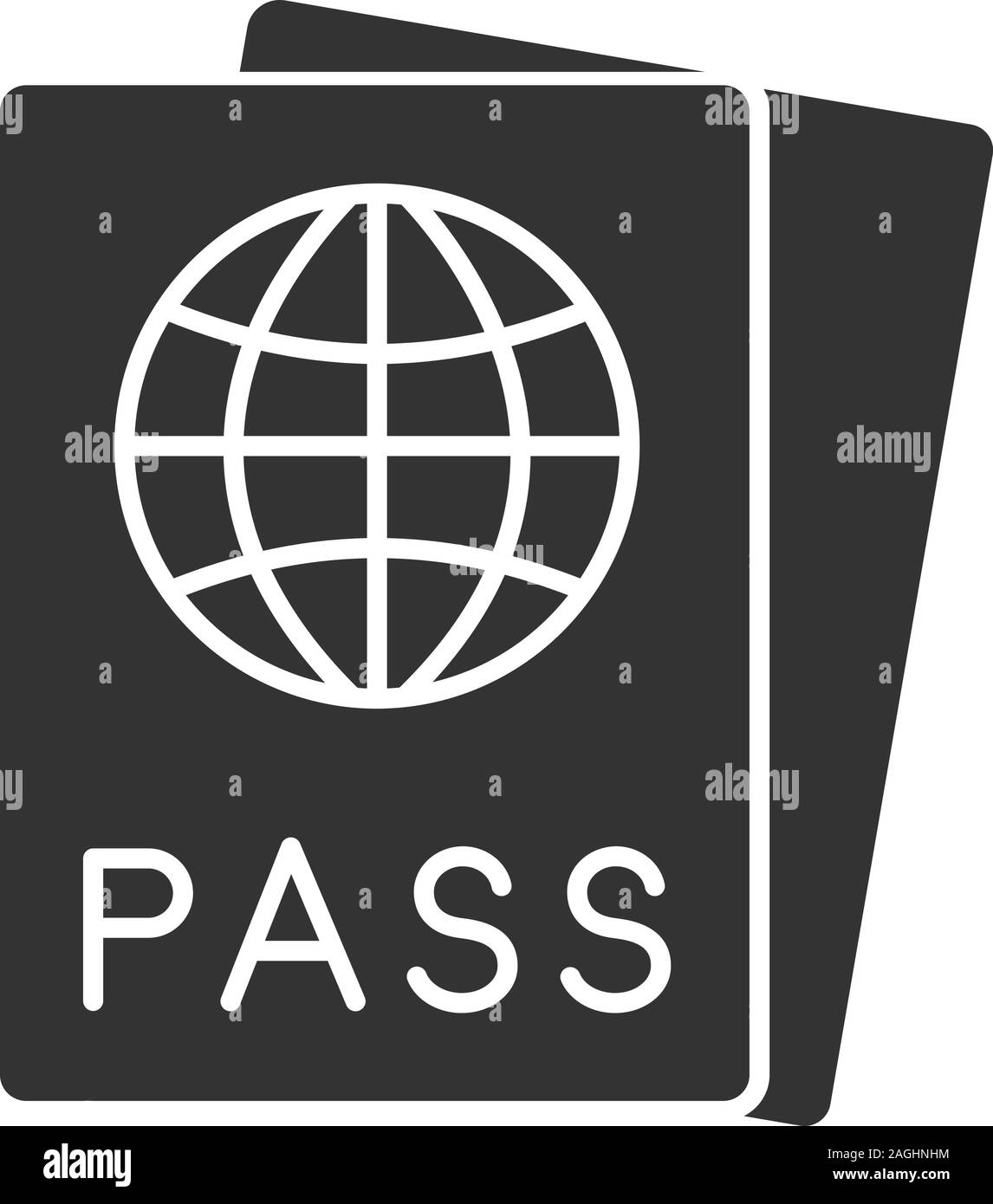 Passaporto internazionale icona glyph. Documento di identità. Simbolo di Silhouette. Lo spazio negativo. Vettore illustrazione isolato Illustrazione Vettoriale
