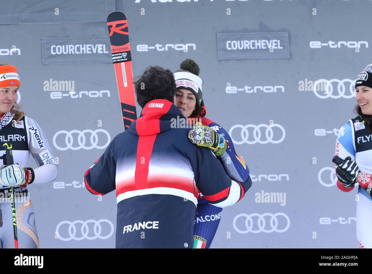 Courchevel, Francia, 17 dic. 2019, Federica Brignone dell Italia vince femminile Slalom Gigante Audi FIS Coppa del Mondo di Sci alpino Sci 2019/20 Sport Sport invernale Foto Stock