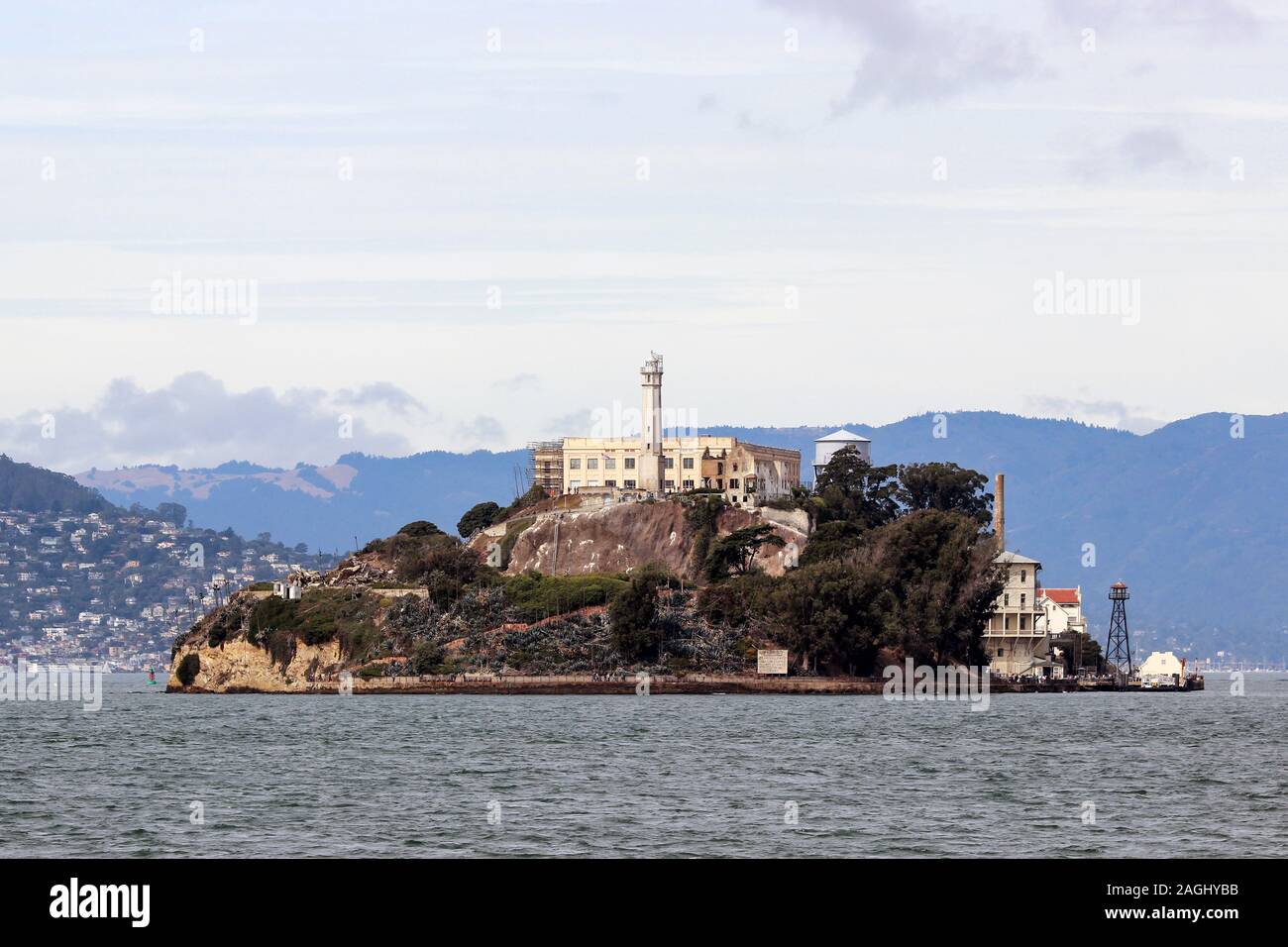 La prigione di Alcatraz isola nella baia di San Francisco, Stati Uniti d'America Foto Stock