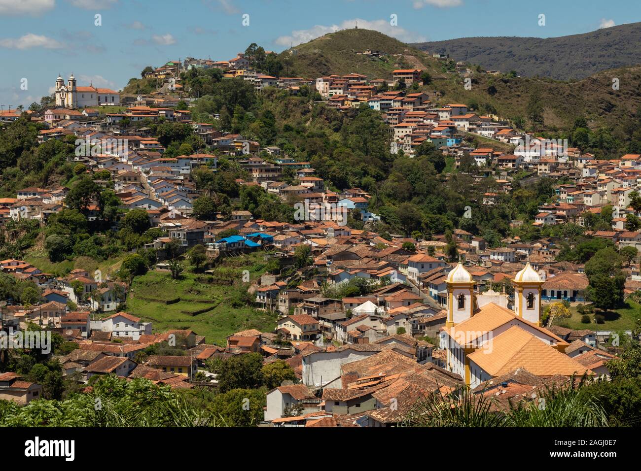 scene dal centro storico della città coloniale di Ouro Preto in Brasile Foto Stock