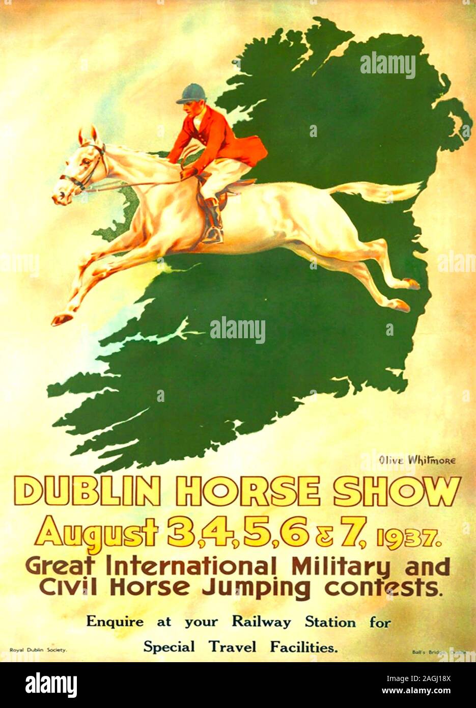 DUBLIN HORSE SHOW POSTER 1937 Foto Stock