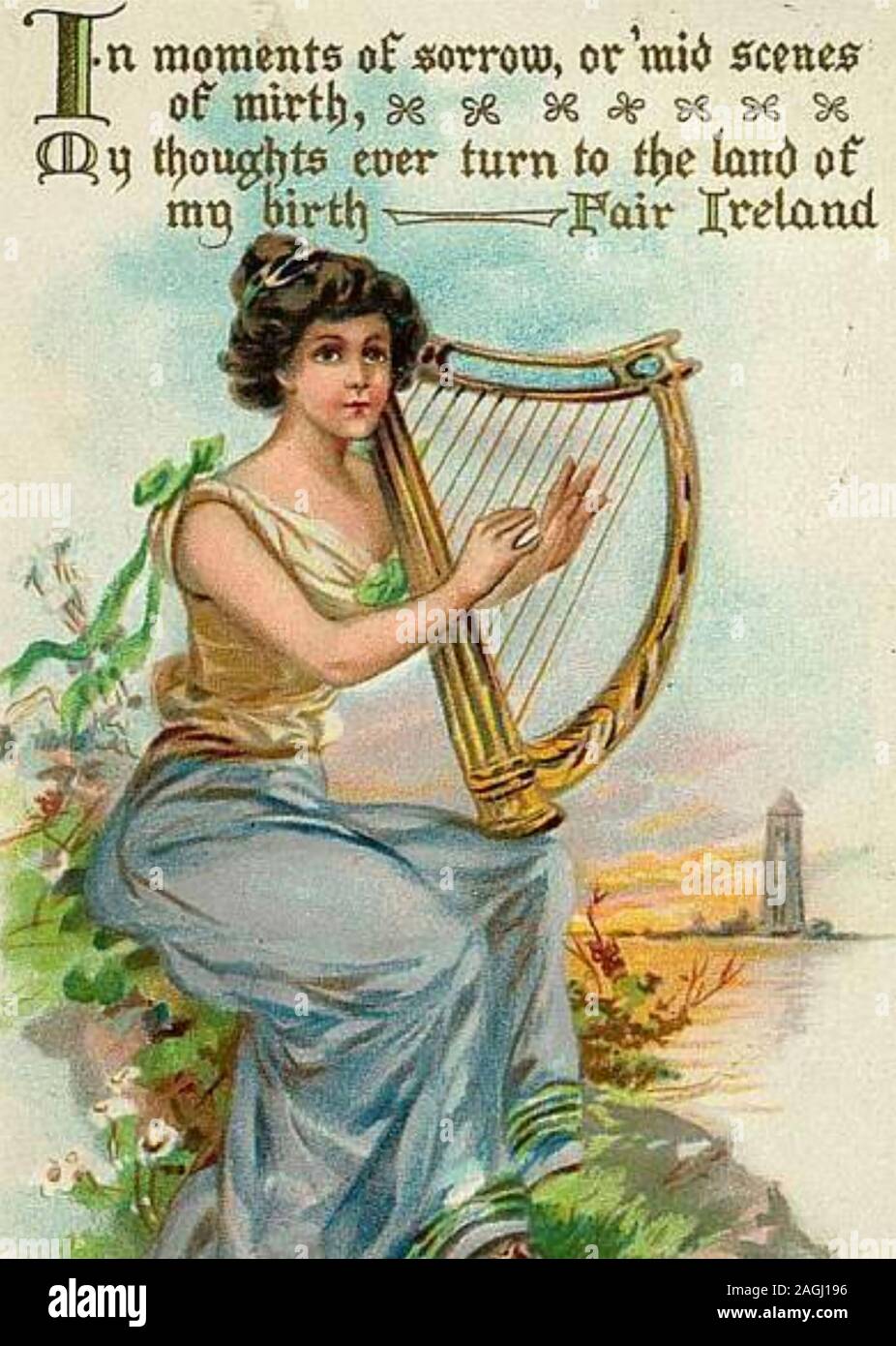 VINTAGE cartolina irlandese circa 1900 Foto Stock
