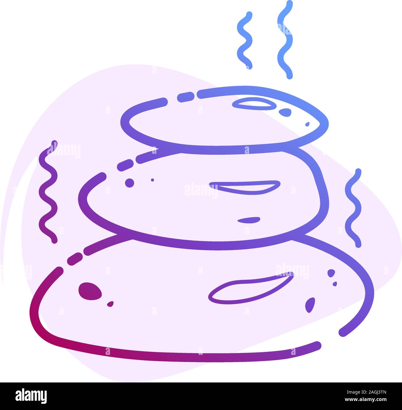 Spa colore pietre icona Linea con punto piatto per il round highlights storie. Massaggi e trattamenti benessere logo vettoriale. Rilassatevi, concetto di meditazione. Salone di bellezza pittogramma. Equilibrio Zen social media simbolo. Illustrazione Vettoriale