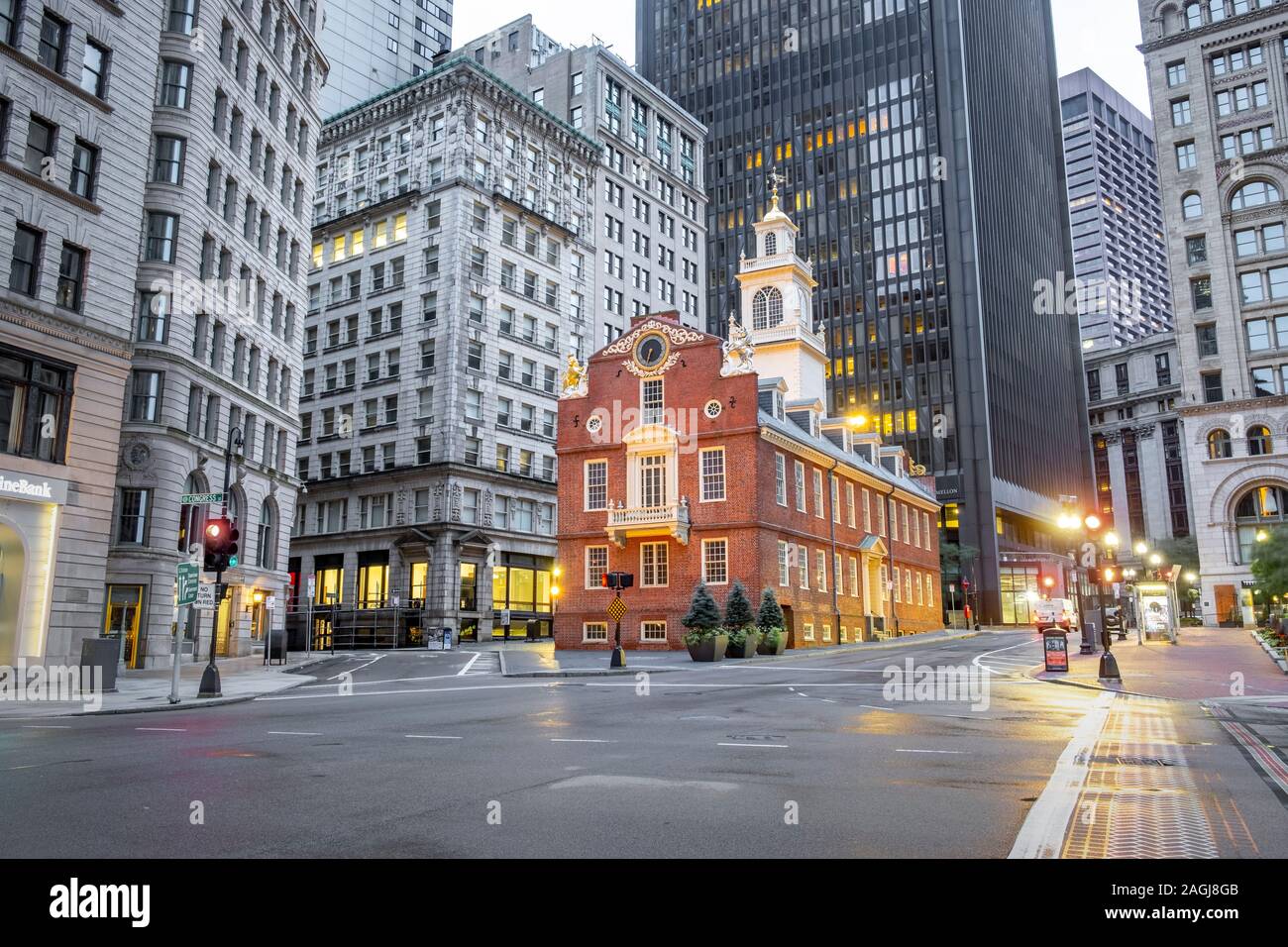 La Old State House, Boston, MA, Stati Uniti d'America Foto Stock