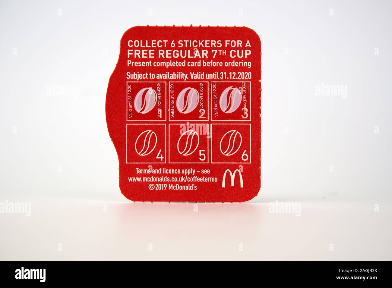 McDonalds McCafé carta fedeltà Foto Stock