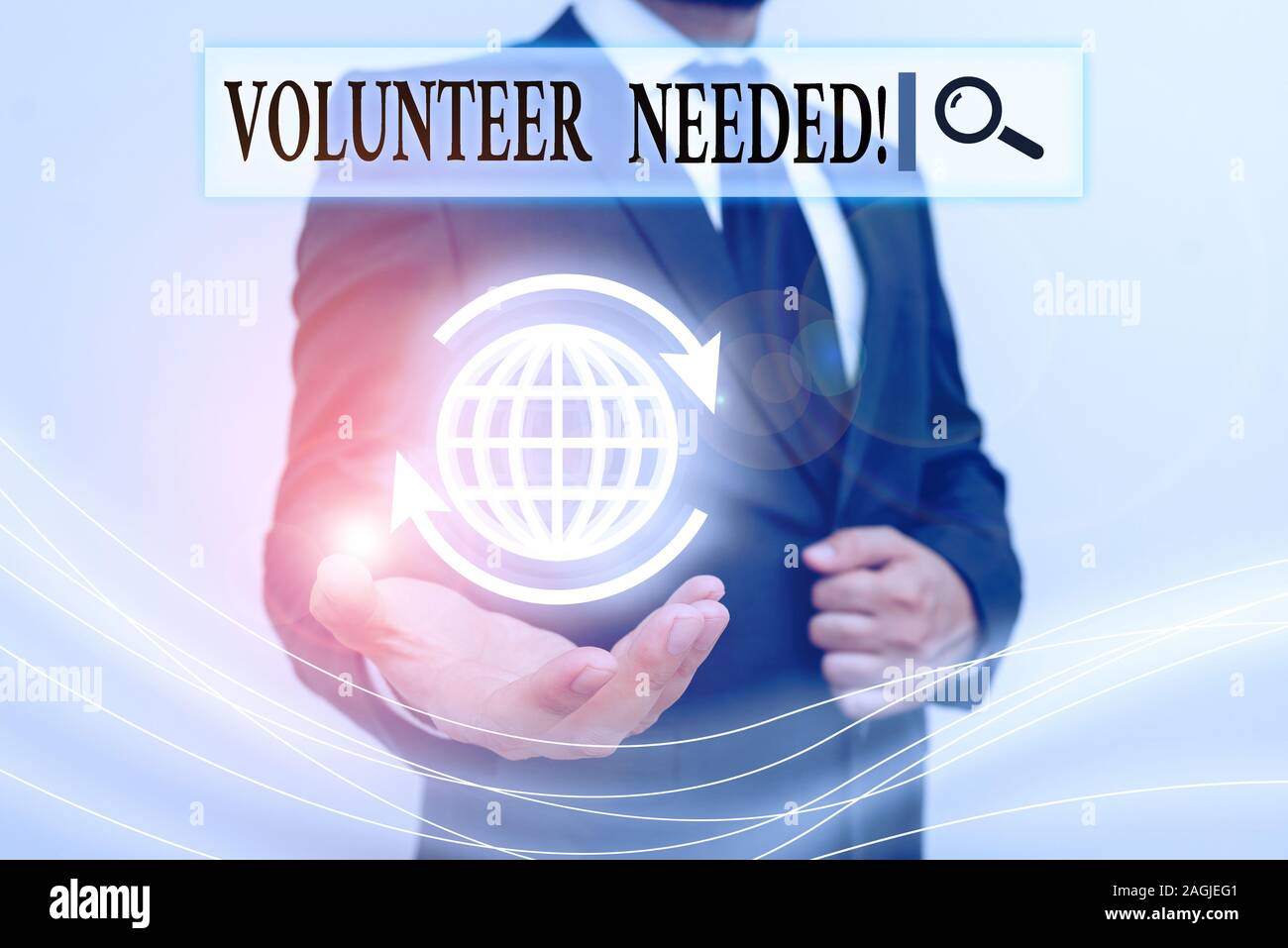 La grafia la scrittura di testo necessari volontari. Foto concettuale chiedendo dimostrando al lavoro di organizzazione senza essere pagati Foto Stock