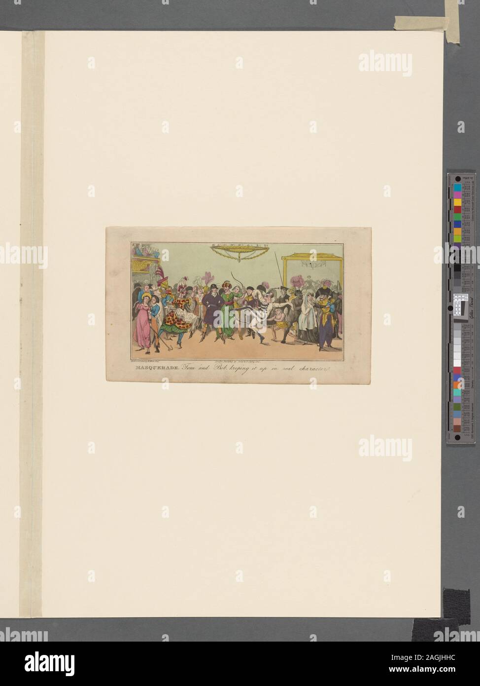 In basso a sinistra: Disegnato & attaccato da H. Alken Esq.; Masquerade. Tom e Bob, mantenendola fino a carattere reale Foto Stock
