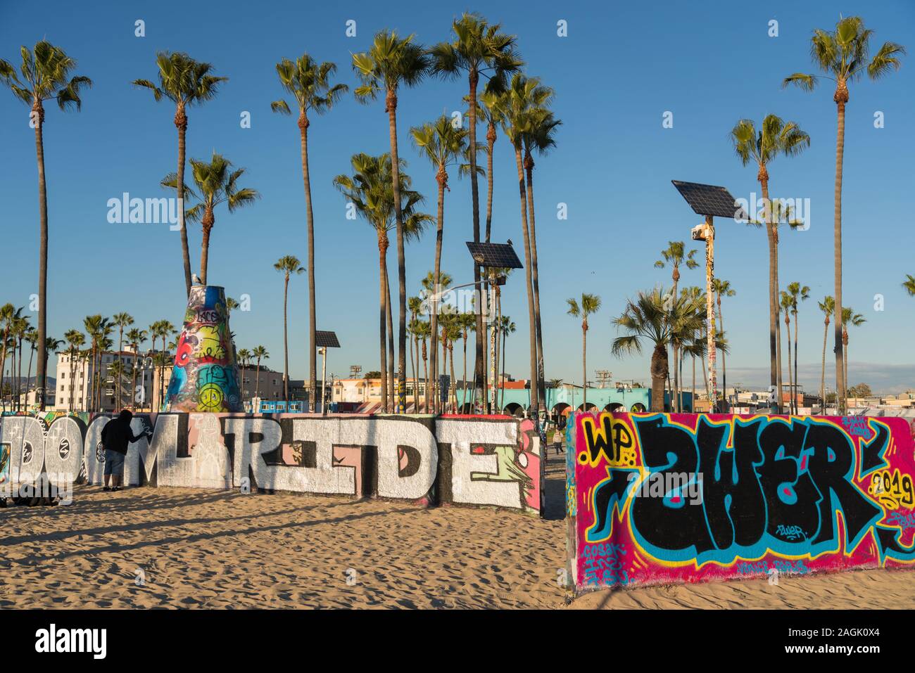 Venezia Arte Pubblica pareti a Venice Beach a Los Angeles, California. Foto Stock