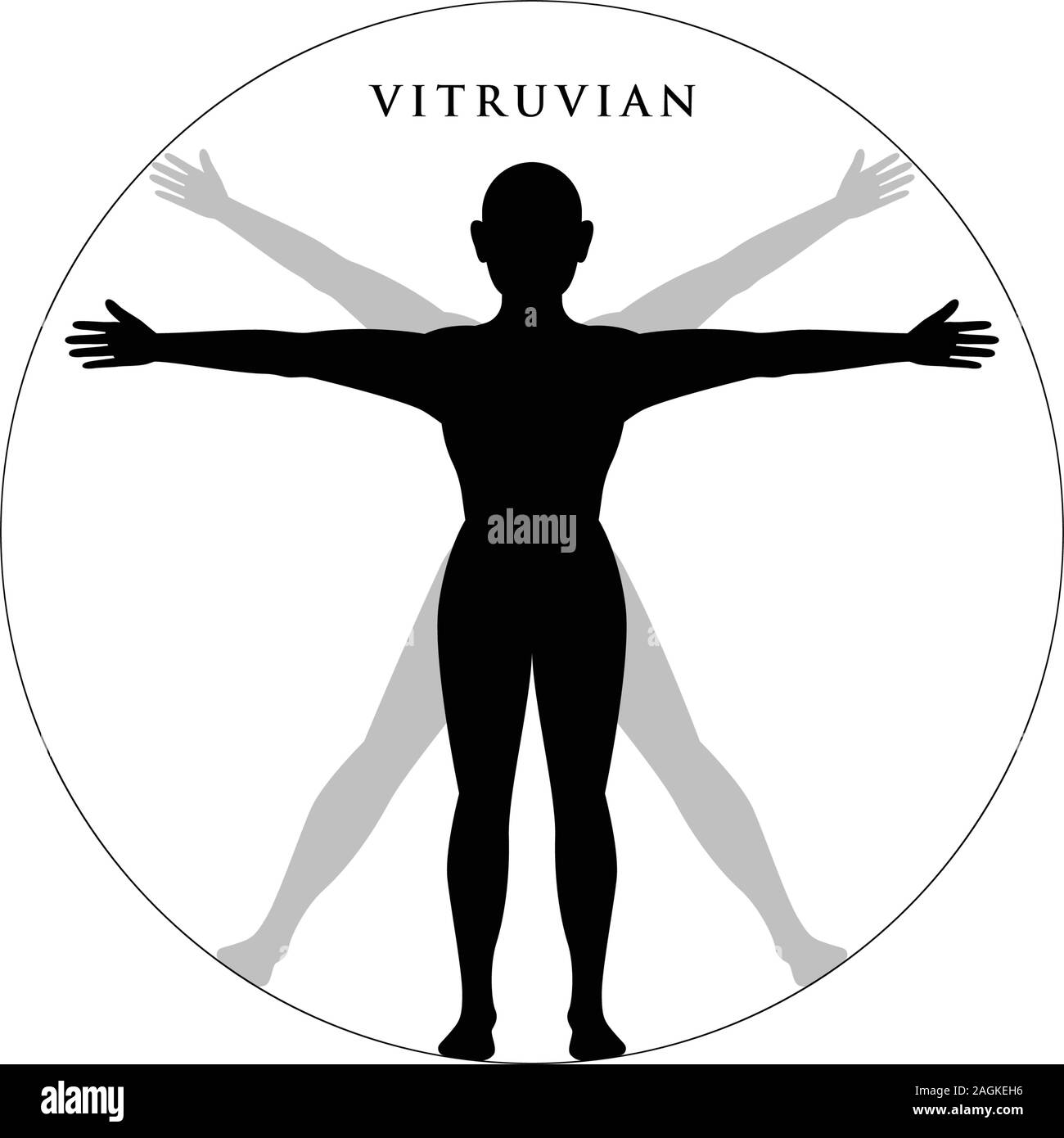 Uomo Vitruviano. Isolato illustrazione vettoriale Illustrazione Vettoriale