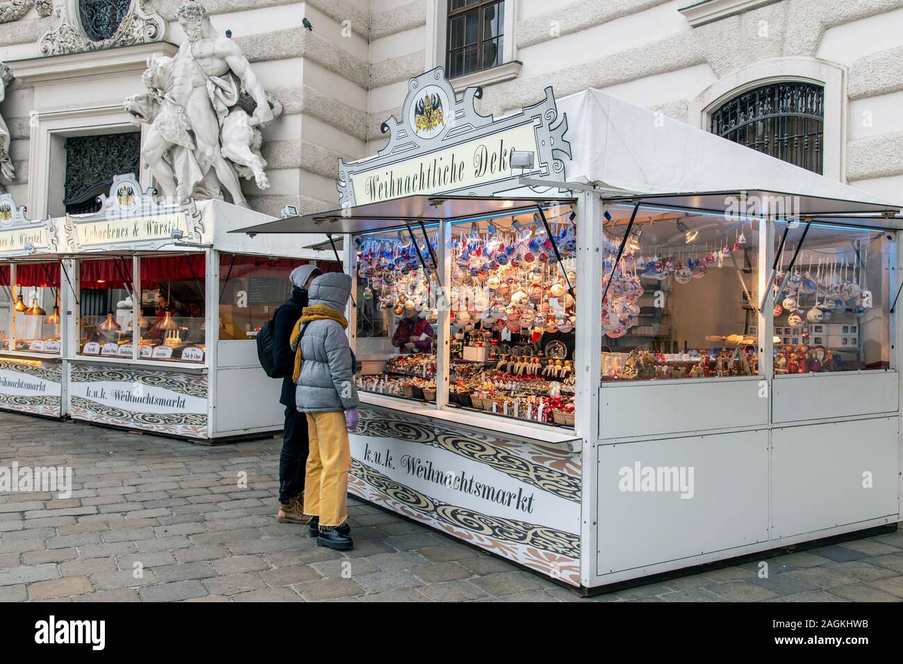 Hofburg mercatino di natale, Vienna, Austria Foto Stock