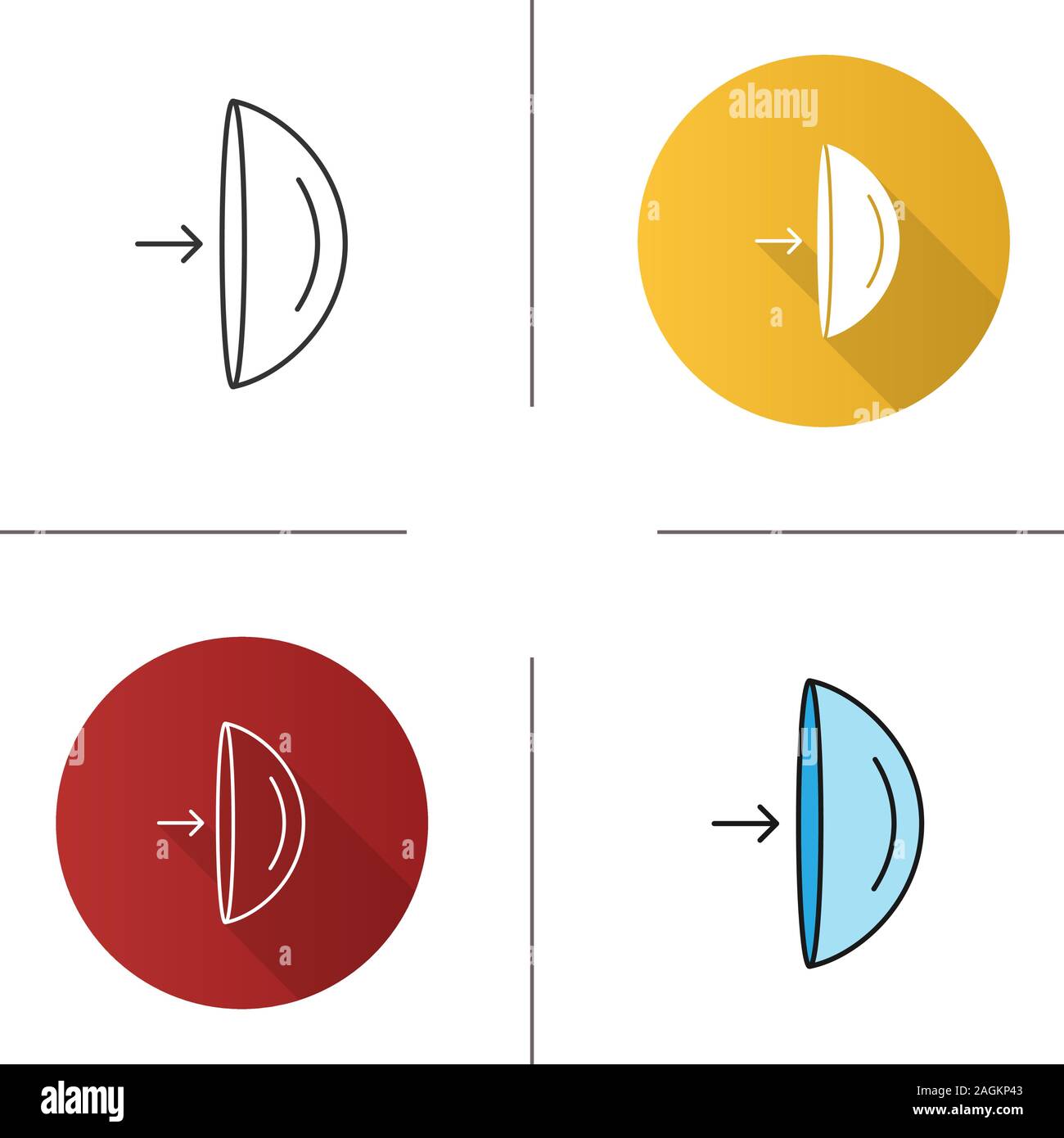 Occhio lenti a contatto istruzioni di rimozione di icona. Design piatto, lineare e stili colore. Isolato illustrazioni vettoriali Illustrazione Vettoriale
