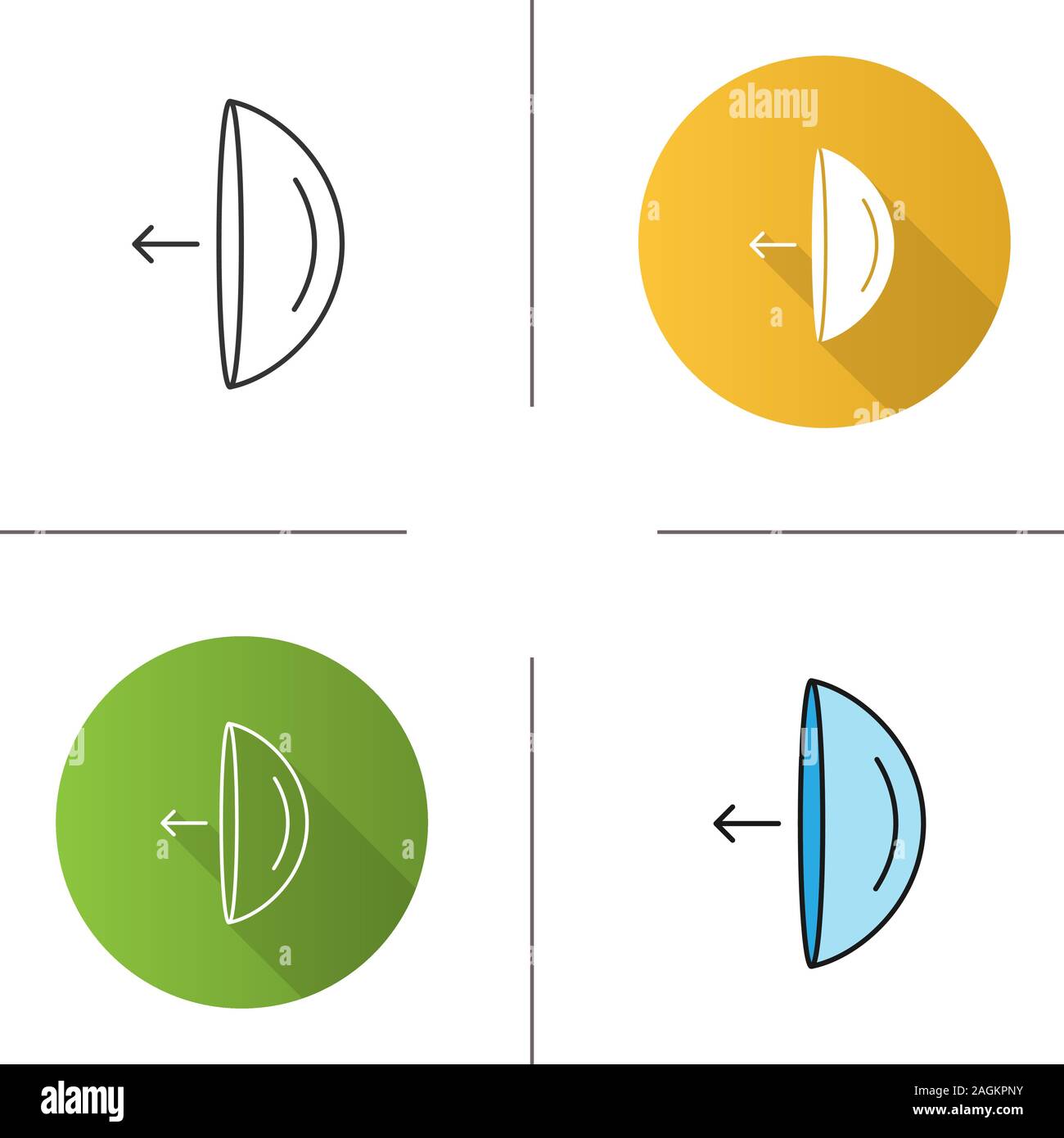 Occhio lenti a contatto mettendo sulla icona di istruzioni. Design piatto, lineare e stili colore. Isolato illustrazioni vettoriali Illustrazione Vettoriale