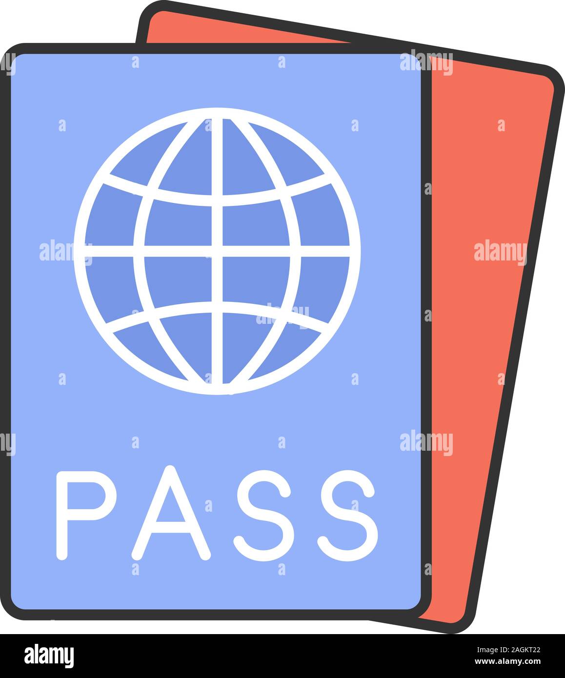 Passaporto internazionale icona di colore. Documento di identità. Isolato illustrazione vettoriale Illustrazione Vettoriale
