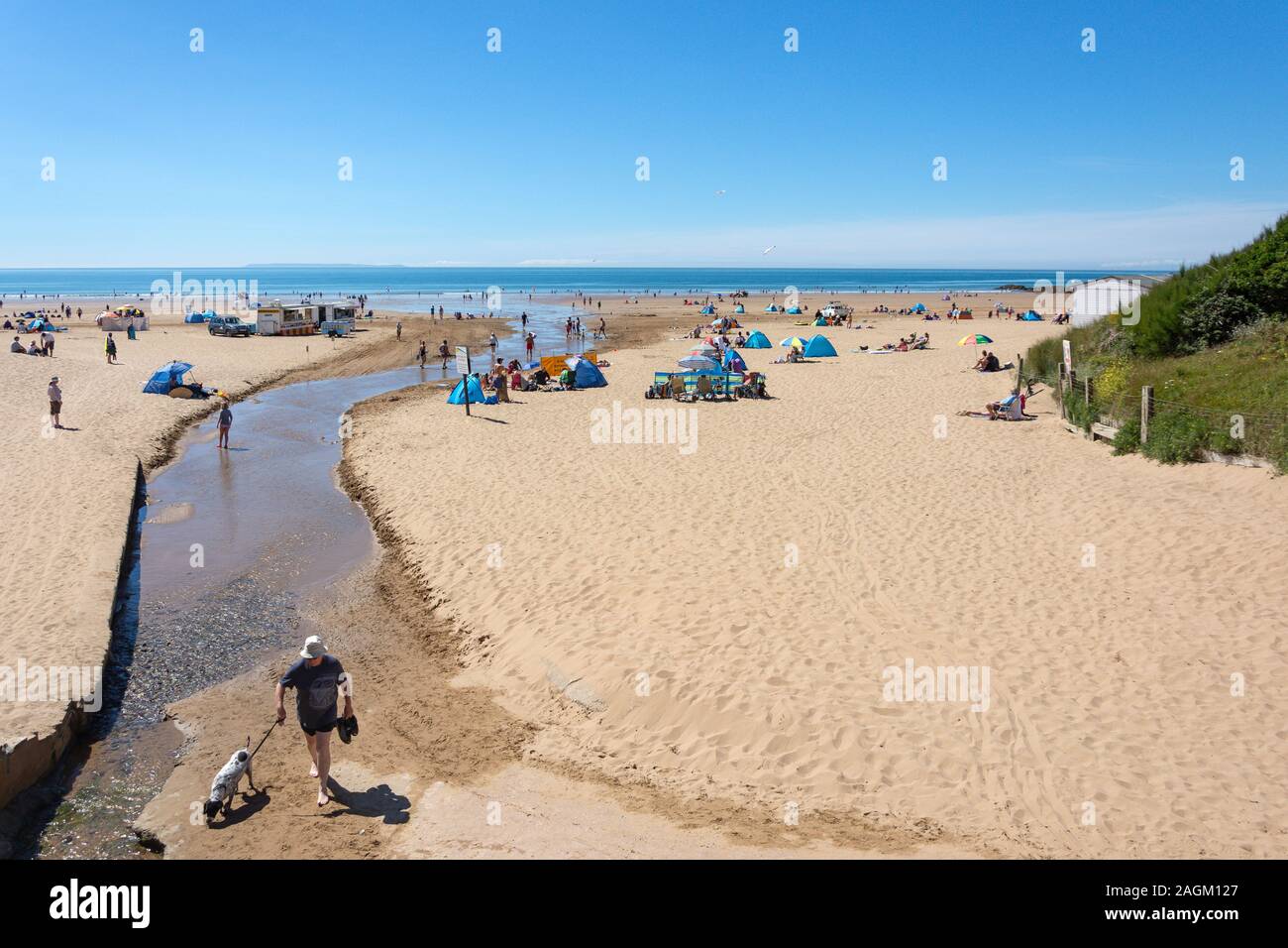 Woolacombe Sands Beach, Woolacombe, Devon, Inghilterra, Regno Unito Foto Stock