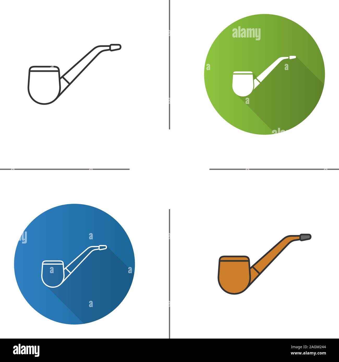 Tubo di tabacco icona. Design piatto, lineare e stili colore. Isolato illustrazioni vettoriali Illustrazione Vettoriale