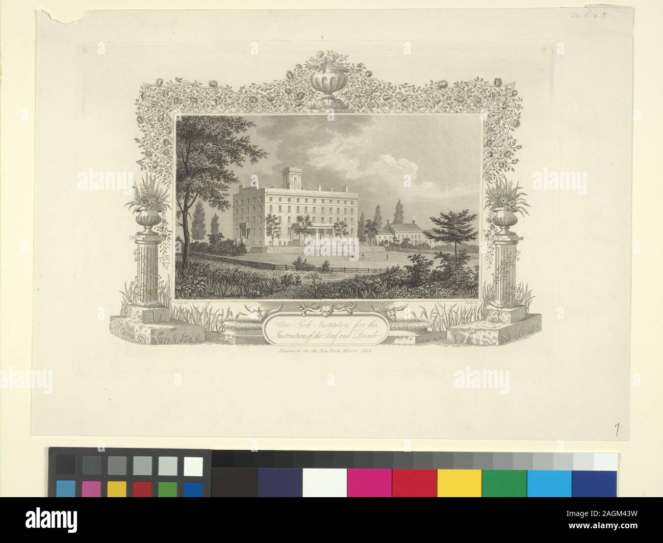 Citazione/Riferimento: Eno 152 Data raffigurato 1834 da Weitenkampf.; New York istituzione per l'istruzione del sordo e muto Foto Stock