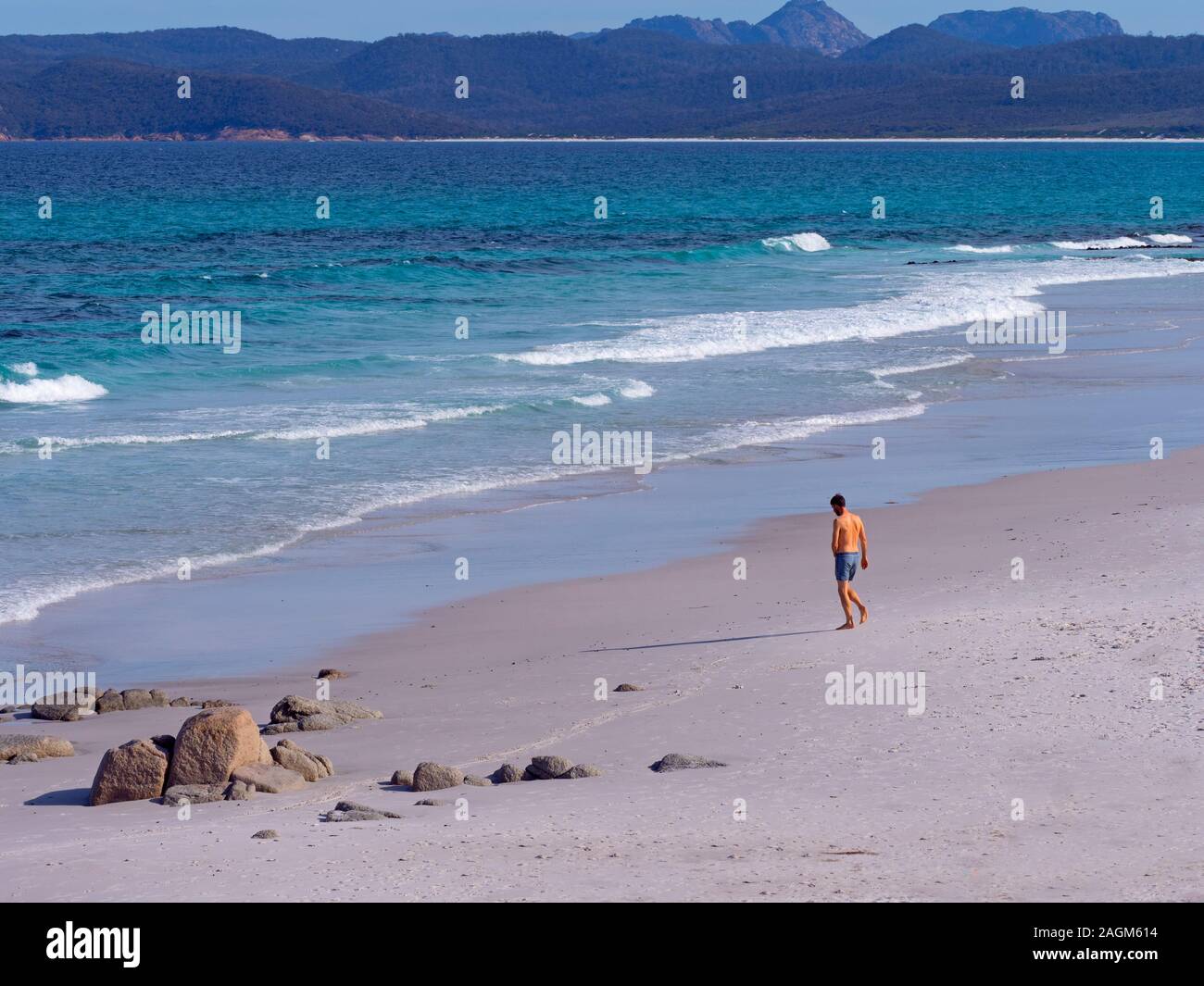Friendly spiagge nel Parco Nazionale di Freycinet Tasmania Foto Stock