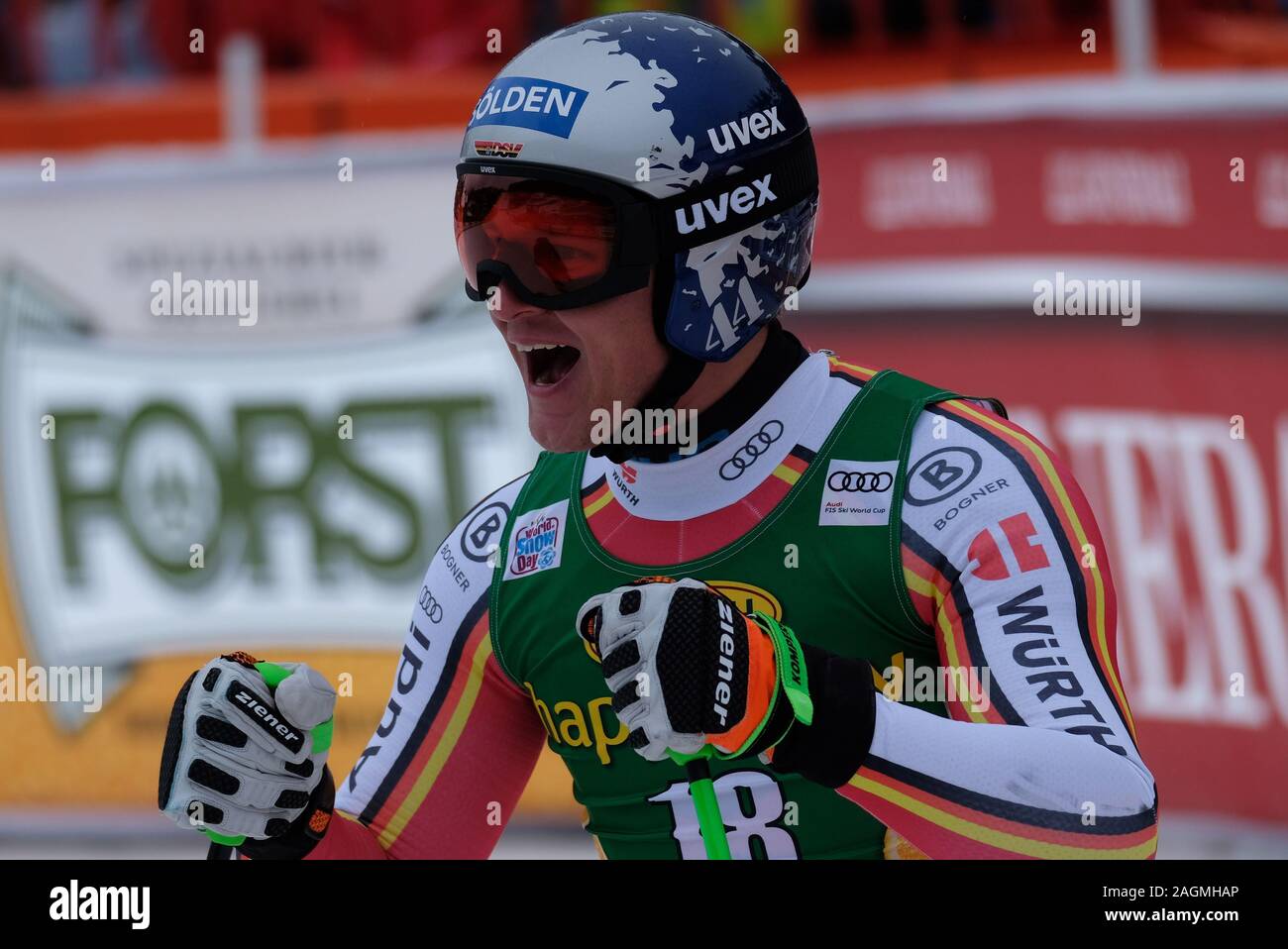 La Val Gardena, Italia, 20 dic. 2019, Thomas dressen (GER) durante la Coppa del Mondo di sci FIS 2019 - Super G maschile - Sci - Credit: LPS/Roberto Tommasini/Alamy Live News Foto Stock