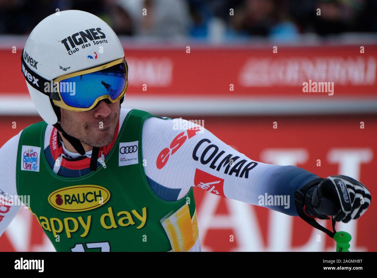 La Val Gardena, Italia, 20 dic. 2019, Johan clarey (fra) durante la Coppa del Mondo di sci FIS 2019 - Super G maschile - Sci - Credit: LPS/Roberto Tommasini/Alamy Live News Foto Stock