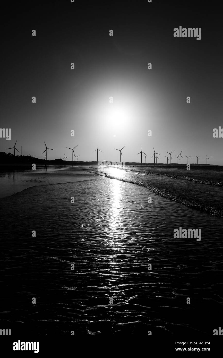 Scene di tramonto nel villaggio di Icarai de Amontada Nello stato di Ceará nel nord-est del Brasile Foto Stock