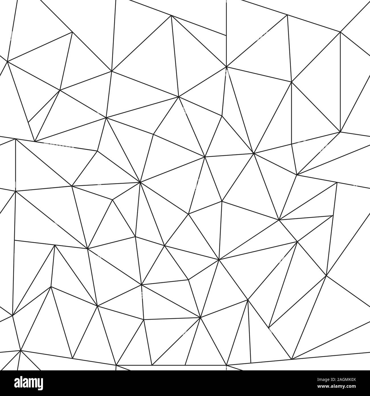 Seamless astratta contorno poligonale pattern vuoto. Un modello di caotico triangoli vuoti. Semplice design. Isolato su sfondo bianco. Colorin senza giunture Illustrazione Vettoriale