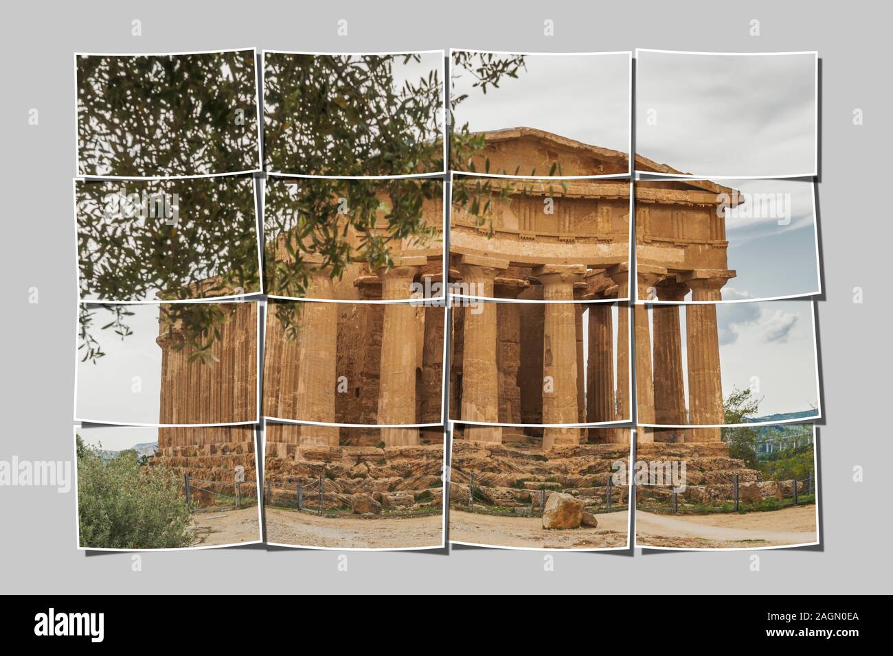 Il Tempio della Concordia, Tempio di concordia, è stato costruito circa 440 a 430 BC, la Valle dei Templi, Valle dei Templi, Agrigento, Sicilia, Italia, Europa Foto Stock