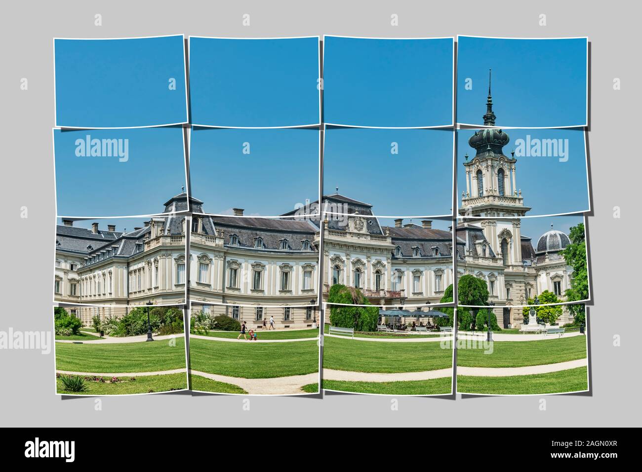 Il Festetics Palace è un palazzo in stile barocco che si trova nella città di Keszthely, Zala county, Ungheria, l'Europa. Foto Stock