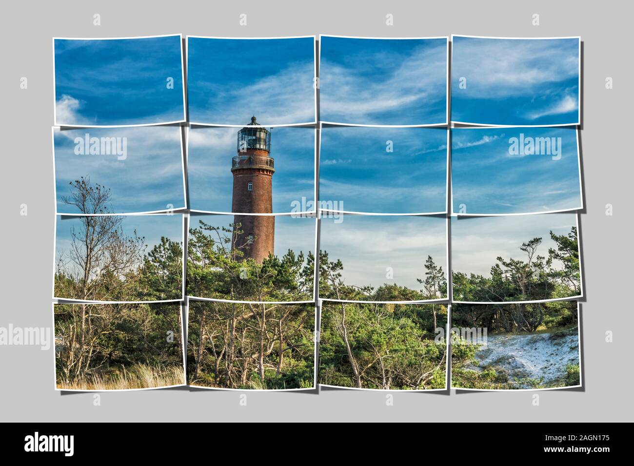 Il Lighthouse Darsser Ort è situato nel nord-ovest della penisola Fischland-Darss-Zingst sul Mar Baltico, Germania, Europa Foto Stock