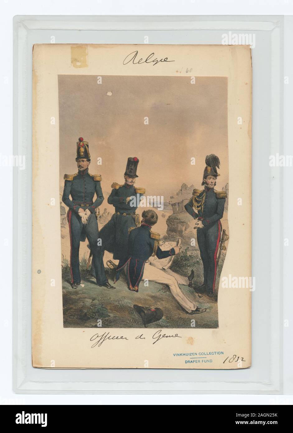 Proprietà : Fondo a pettine (571238) 20,60 ufficiali di macchina, 1832 (Madou); Officier un Genie. Foto Stock