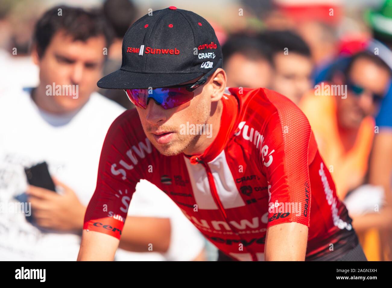 San Vicente de la Barquera, Spain-September 7, 2019: Martijn TUSVELD, ciclista del team La Ragnatela Solare durante la fase 14 di la Vuelta a España. Foto Stock