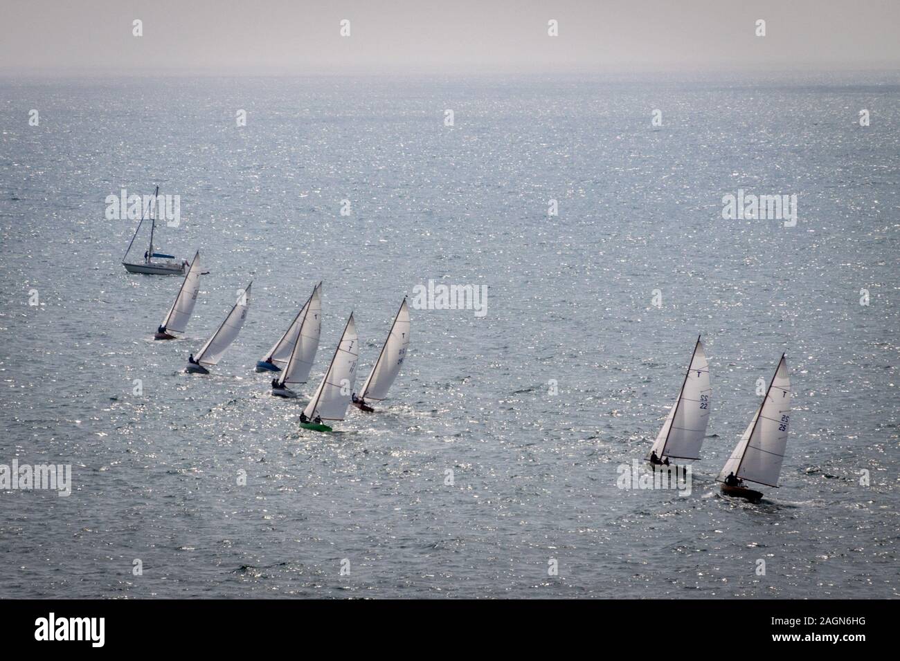 Barca a vela indietro Foto Stock