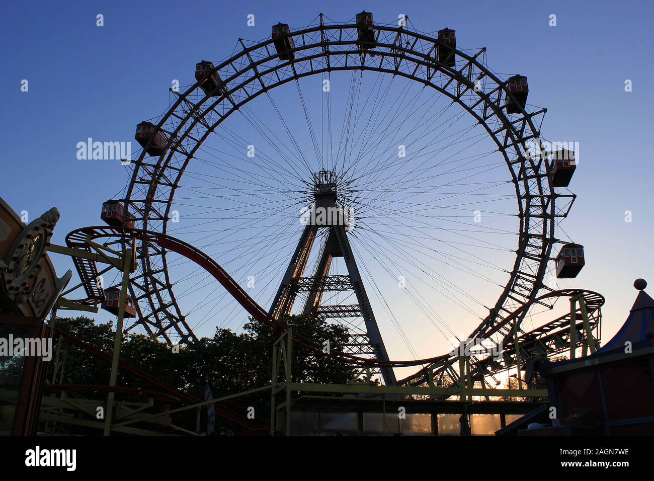 Vecchia Ruota Panoramica Di Vienna Foto Stock