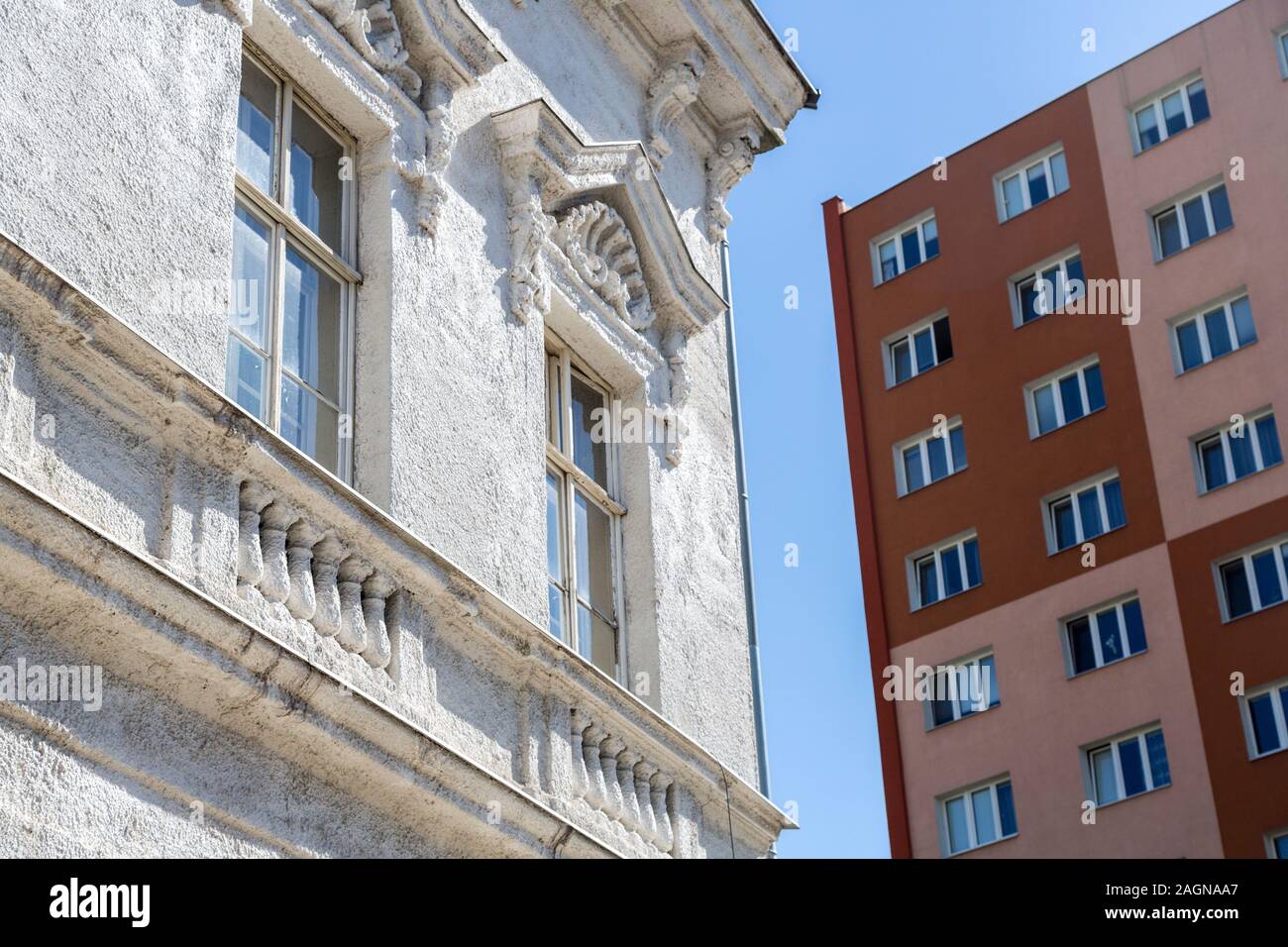 La vecchia e la nuova architettura, Brno, Repubblica Ceca, Europa Foto Stock