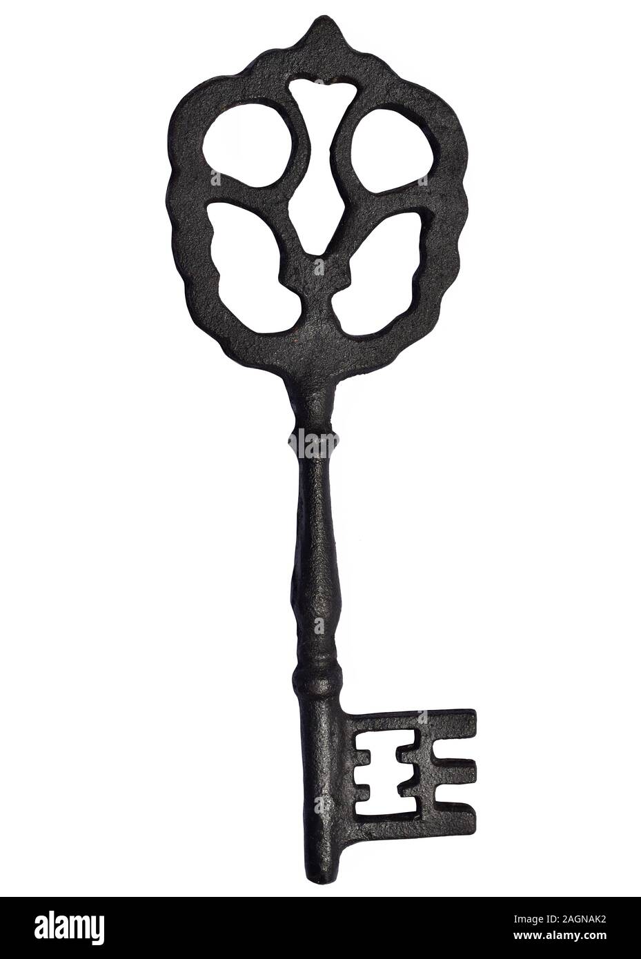 Vecchio nero catena chiave retro vintage isolato Foto Stock