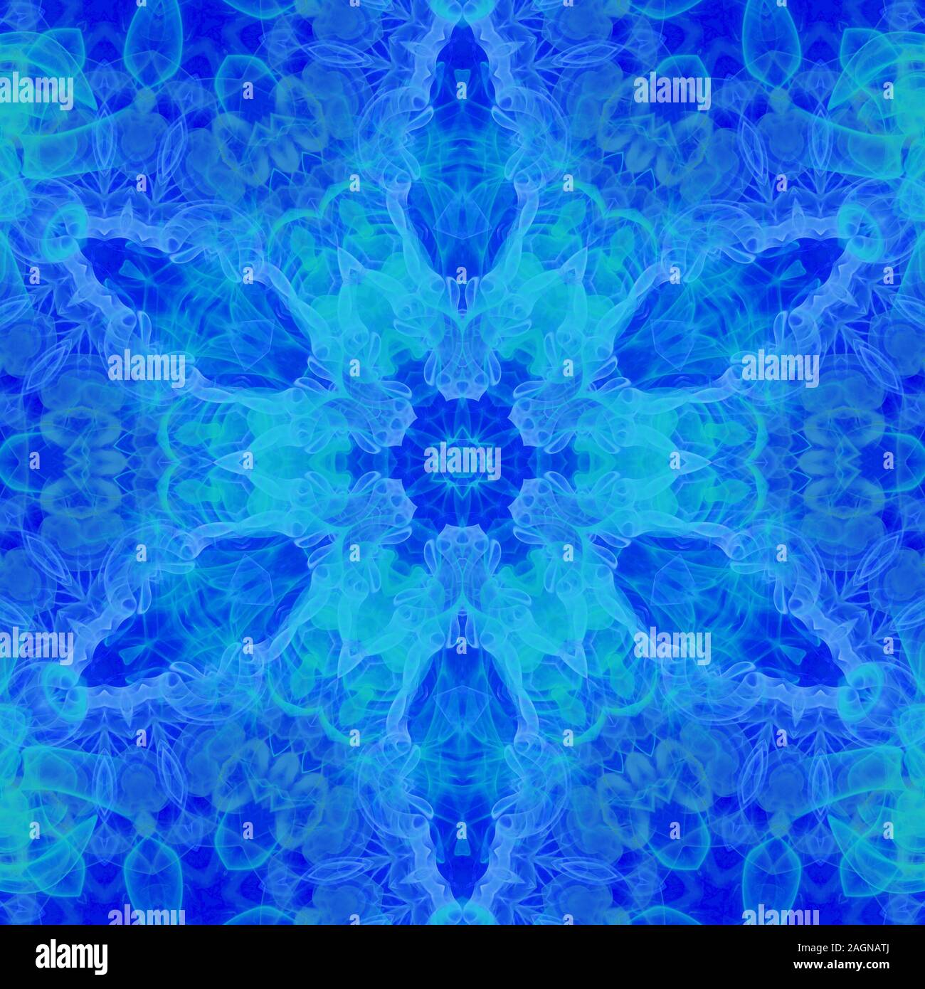 Ghiaccio e neve luci del nord energia magic mandala guardando come il simbolo del fiocco di neve di cristallo naturale. Foto Stock