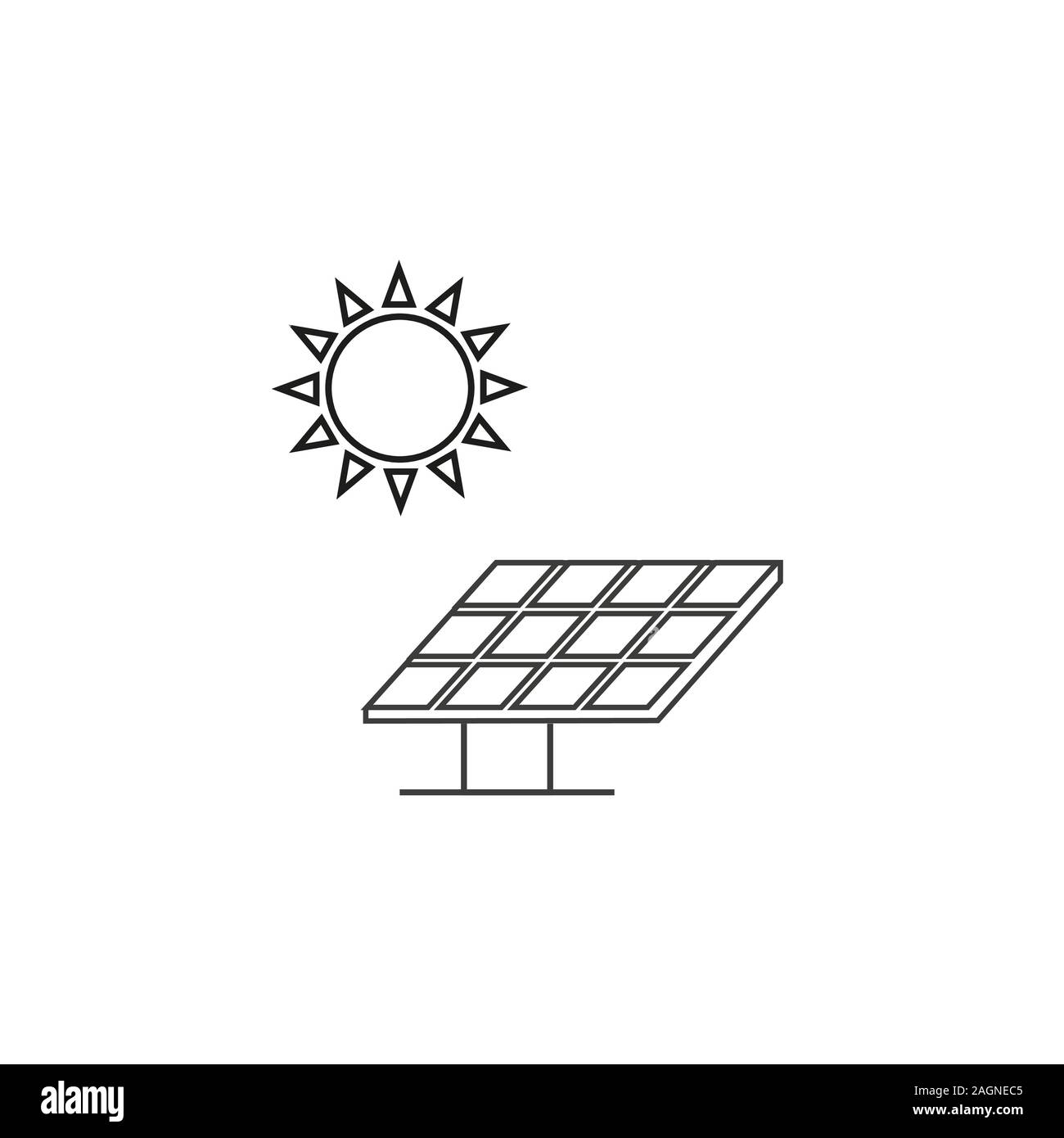 Pannello solare icona. Illustrazione Vettoriale, design piatto Illustrazione Vettoriale