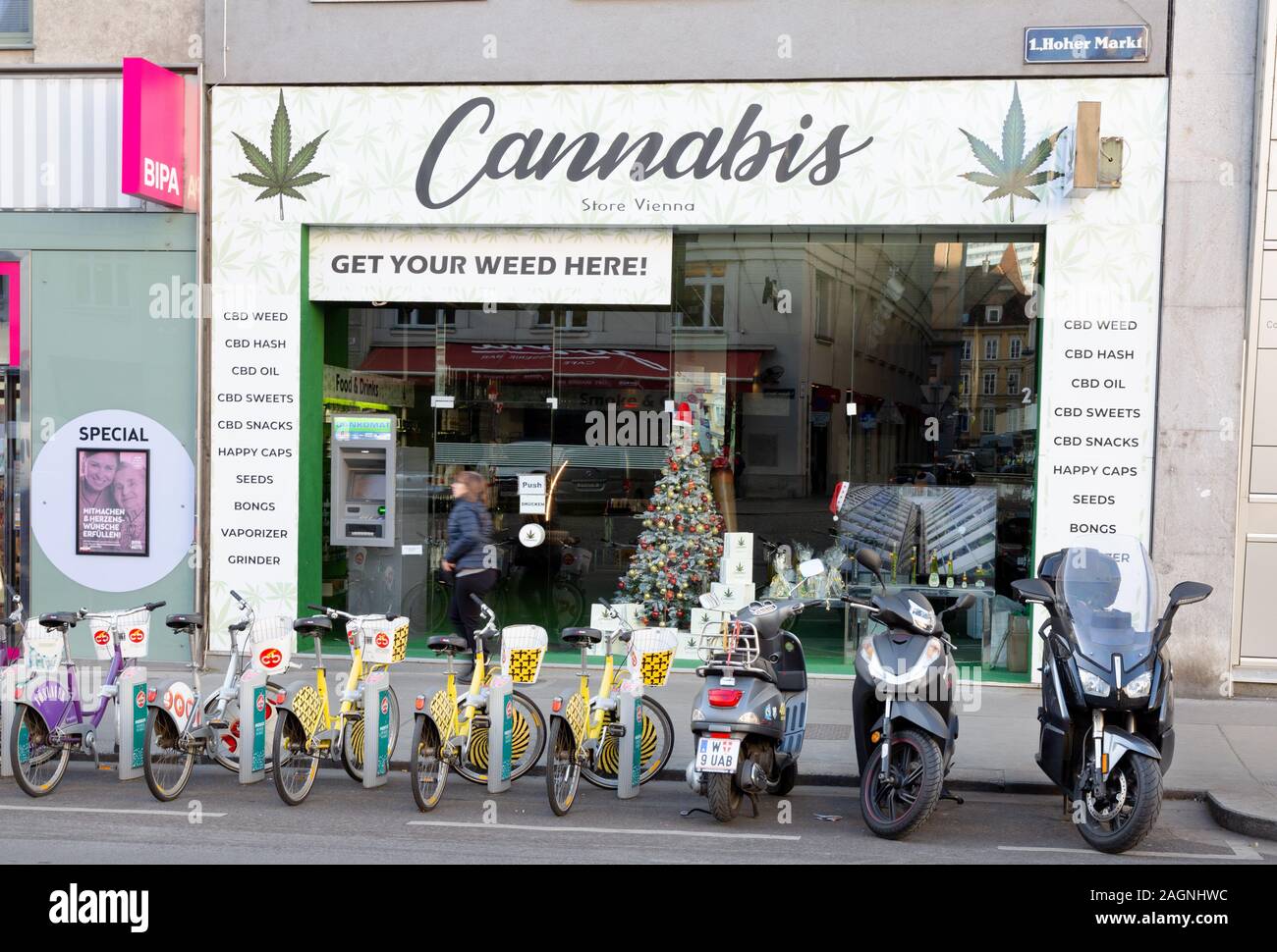 La Cannabis store, Vienna Austria Europa Foto Stock