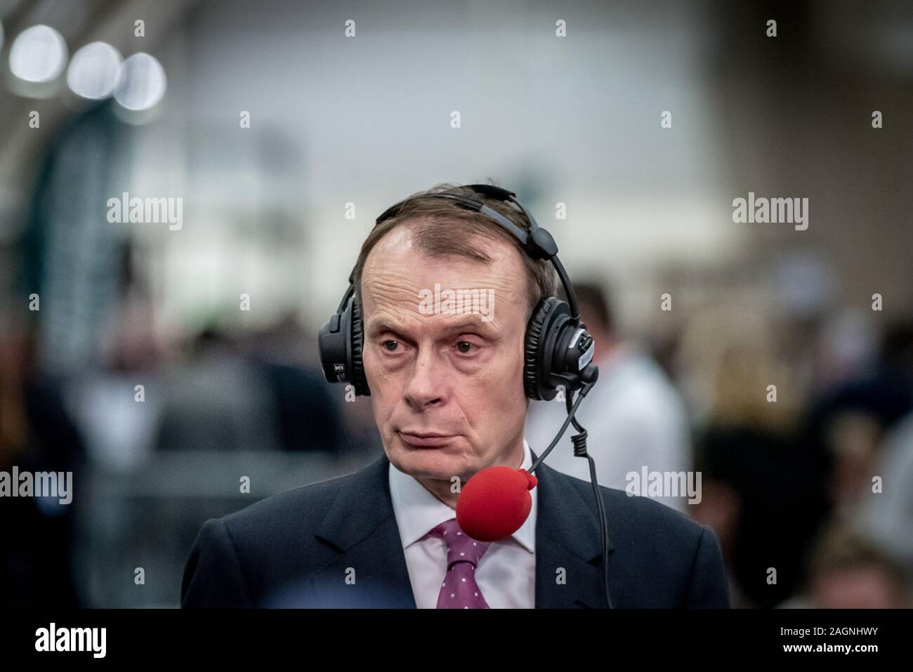 Elezioni generali Night 2019: Il partito conservatore sarebbe andato avanti per vincere una frana che assicura la loro maggioranza più grande dal 1987. Londra, Regno Unito Foto Stock