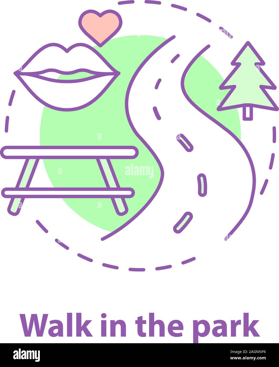 Passeggiata nel parco concetto icona. Data all'aperto. Matura in amore passatempo. Relazioni Romantiche idea sottile linea illustrazione. Il vettore isolato drawi contorno Illustrazione Vettoriale