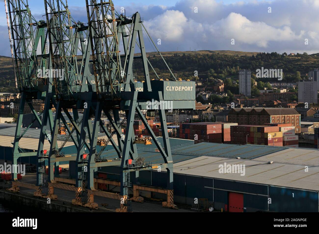 Contenitore porta, Greenock, Inverclyde, Scotland, Regno Unito Foto Stock