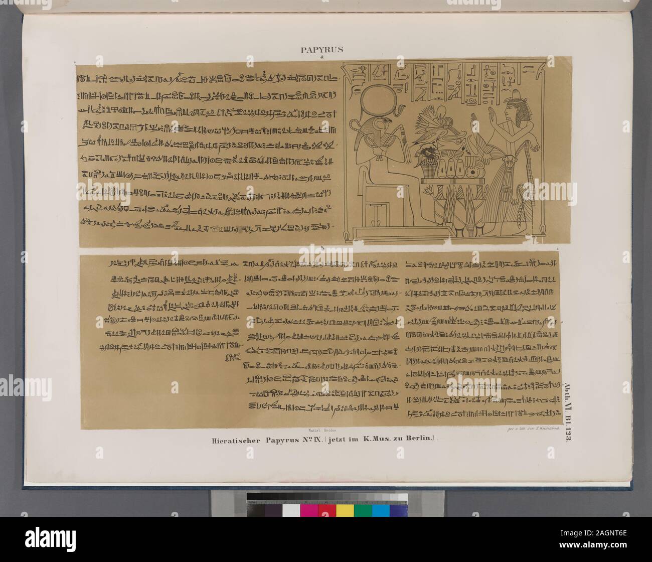 Il papiro. Hieratischer papiro. No. IX. [Jetzt im K. Museum zu Berlin